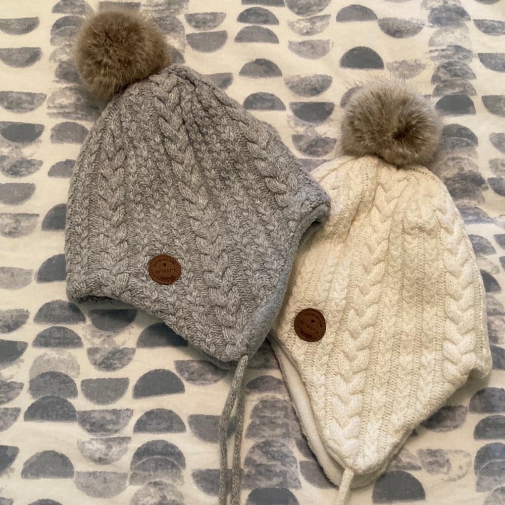 Adorable cable knit hats